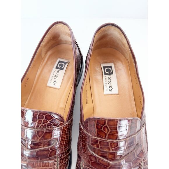 Giorgio’s Palm Beach Croc Leather Loafers Brown Men’s Size 12 main image 11